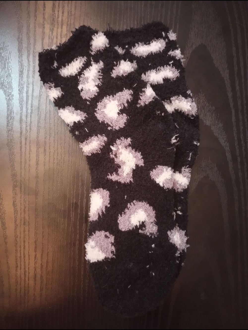 Black Leopard Print Cozy Fleece Fuzzy Mid-calf Socks